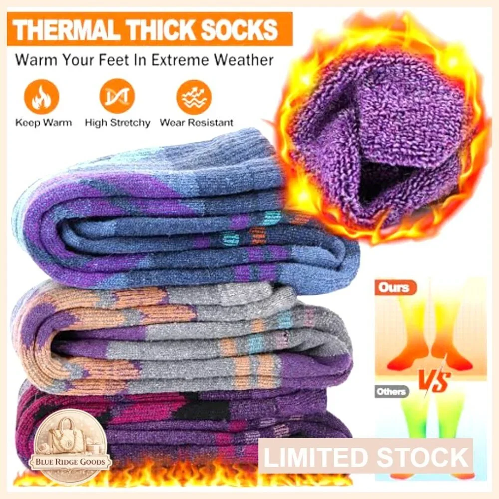 Merino Wool Ski Socks Thermal Winter Warm Thick Knee High Unisex